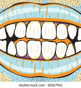 Editable vector illustration of a man's mouth