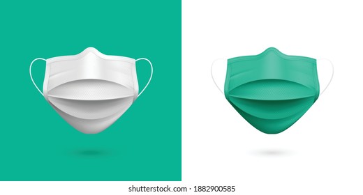 Una ilustración vectorial editable de la máscara facial médica