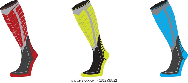 editable vector illustration of a modern running compression socks design concept .