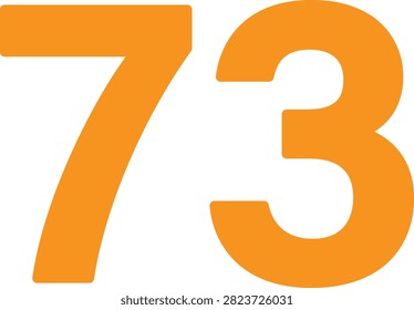 Editable vector illustration of the number Seventy Three for education, counting, numbering, worksheets, typography, and creative graphic design projects.