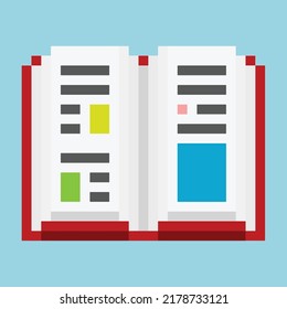 Editable Vector Illustration of Opened Book. Good for sticker, icon, clip art, ppt, game, education, etc