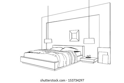 Sketch Of A Bedroom Images Stock Photos Vectors