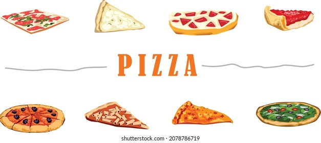 editable vector illustration pizza style banner