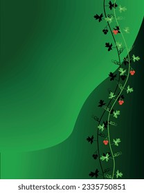 Editable vector illustration of a plant vine made using blends