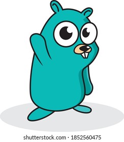 Editable Vector Illustration Of Playful Timid Gopher Cartoon Mascot