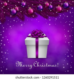 An editable vector illustration of Purple christmas background