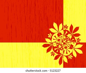 Editable vector illustration of a rosette split into quarters