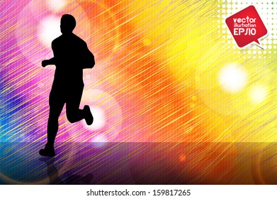 Editable vector illustration of runner