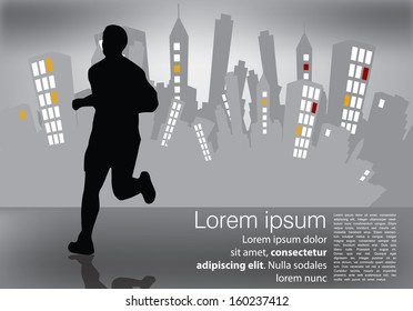 Editable vector illustration of runner 