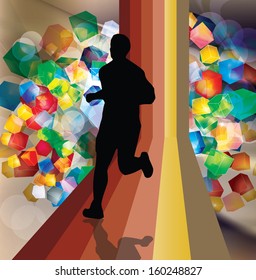 Editable vector illustration of runner 