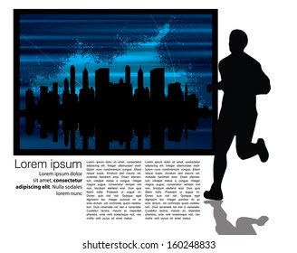 Editable vector illustration of runner 