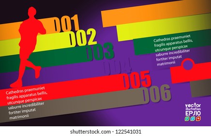 Editable vector illustration of a running man