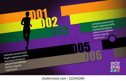 Editable vector illustration of a running man