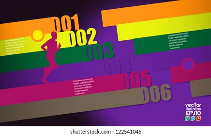 Editable vector illustration of a running man