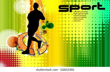 Editable vector illustration of a running man