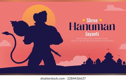 Bearbeitbare Vektorgrafik für Shree Hanuman Jayanti kreatives Banner.