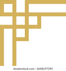 Ilustração Vetorial Editável de Ornamento de Canto Tradicional Ouro Único para Design de Quadro Vintage