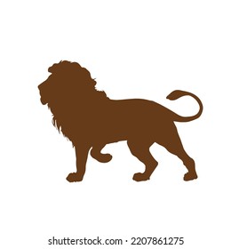 An Editable Vector Illustration Of A Single Walking Lion Isolated On A White Background Can Be Used For The Business Logo Walking Brown Lion Silhouette Concept With A Beautiful Mane And Tail