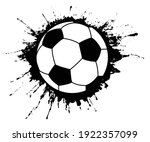 An editable vector illustration of soccer ball as splash