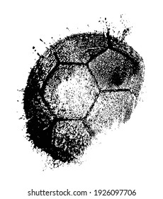 an editable vector illustration of soccer ball grunge black ink track