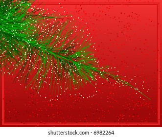 Ilustración vectorial editable de una rama de árbol de Navidad brillante