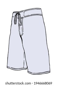 Editable vector illustration of surfer shorts.