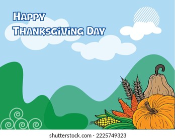 editable vector illustration for thanksgiving day celebration background or greeting