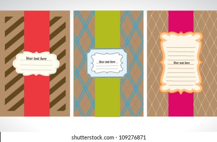 Editable vector illustration of three different labels