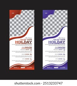 Editable Vector Illustration Travel Roll Up Banner Design Template
