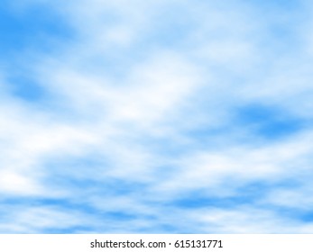 Editable vector illustration of white clouds in a blue sky made using a gradient mesh