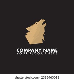 Editable vector illustration of a wolf logo.