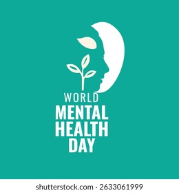 Editable vector illustration for World Mental Health Day. This square social media banner features soothing colors and emotional design, suitable for mental wellness promotion and psychological care.