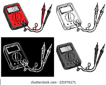 Editable vector illustrations in variations. Multimete