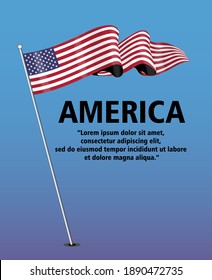 editable vector image of american flag