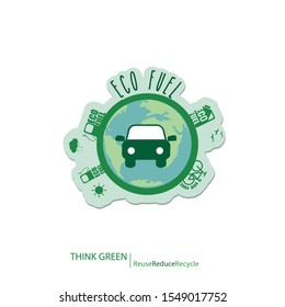 Editable vector. Image of ecology and recycling. Watch out for the Green Planet. 