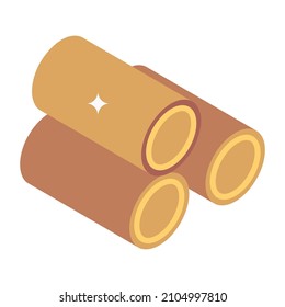 Editable vector, isometric trendy icon of wood logs 

