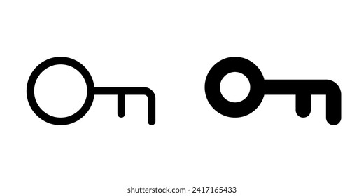 Editable vector key keyword password login icon. Black, line style, transparent white background. Part of a big icon set family. Perfect for web and app interfaces, presentations, infographics, etc