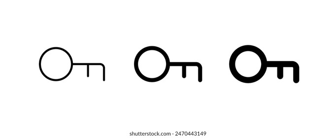 Editable vector key keyword password login icon. Black, line style, transparent white background. Part of a big icon set family. Perfect for web and app interfaces, presentations, infographics, etc