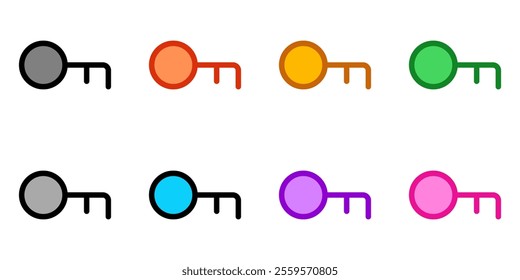 Editable vector key keyword password login icon. Black, line style, transparent white background. Part of a big icon set family. Perfect for web and app interfaces, presentations, infographics, etc