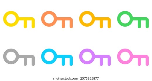 Editable vector key keyword password login icon. Black, line style, transparent white background. Part of a big icon set family. Perfect for web and app interfaces, presentations, infographics, etc