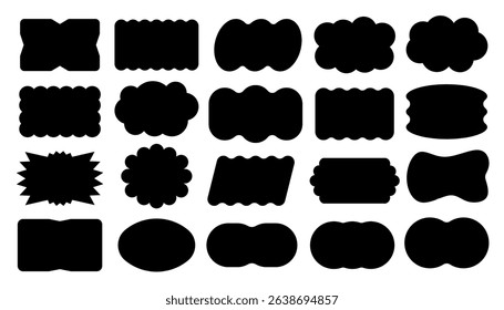 Editable Vector Labels Set with Shadow – Retro Decorative Frames for Text