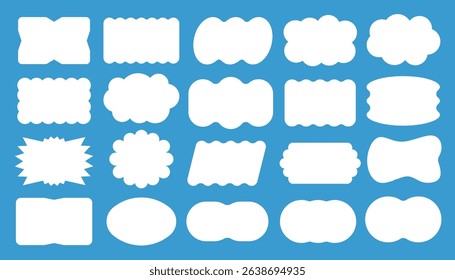 Editable Vector Labels Set with Shadow – Retro Decorative Frames for Text

