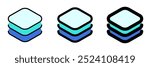 Editable vector layers icon. Black, line style, transparent white background. Part of a big icon set family. Perfect for web and app interfaces, presentations, infographics, etc