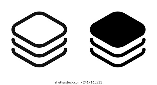 Editable vector layers icon. Black, line style, transparent white background. Part of a big icon set family. Perfect for web and app interfaces, presentations, infographics, etc