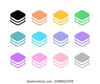 Editable vector layers icon. Black, line style, transparent white background. Part of a big icon set family. Perfect for web and app interfaces, presentations, infographics, etc