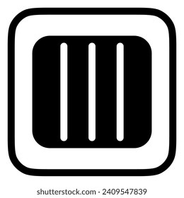 Editable vector layout column icon. Black, line style, transparent white background. Part of a big icon set family. Perfect for web and app interfaces, presentations, infographics, etc