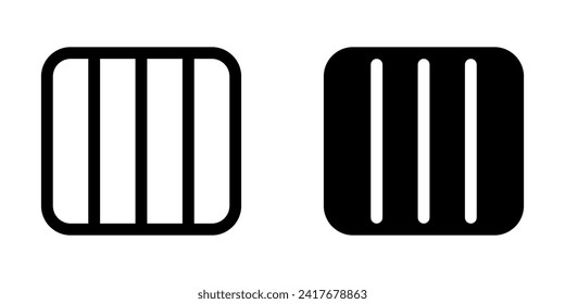 Editable vector layout column icon. Black, line style, transparent white background. Part of a big icon set family. Perfect for web and app interfaces, presentations, infographics, etc