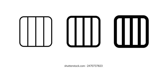 Editable vector layout column icon. Black, line style, transparent white background. Part of a big icon set family. Perfect for web and app interfaces, presentations, infographics, etc