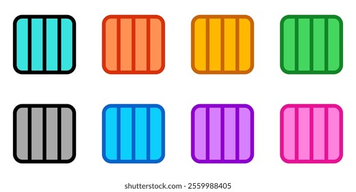 Editable vector layout column icon. Black, line style, transparent white background. Part of a big icon set family. Perfect for web and app interfaces, presentations, infographics, etc