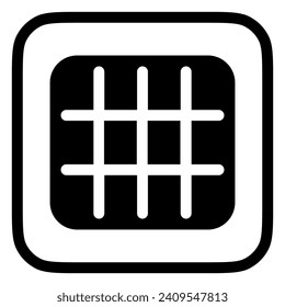 Editable vector layout grid icon. Black, line style, transparent white background. Part of a big icon set family. Perfect for web and app interfaces, presentations, infographics, etc